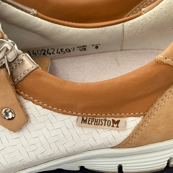 Mephisto Women's Brown and White Casual Sneakers - Picture 4 of 6